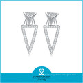 S925 Silver Jewelry Real White Gold Plated Silver Earring (E-0254)